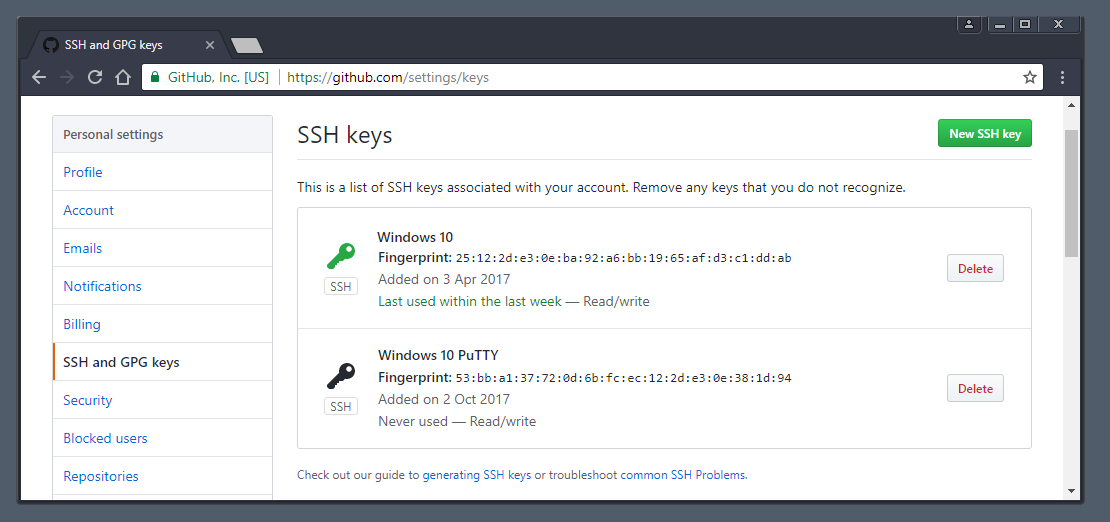 windows 10 generate ssh key for git